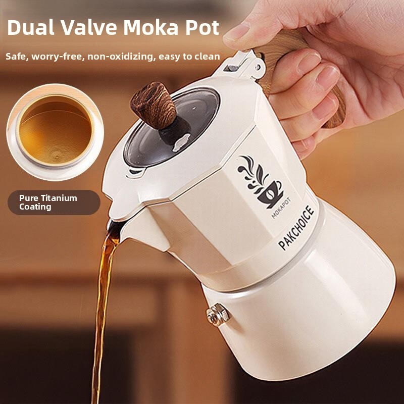 Coffee Equipment Gift Set - Home Use Titanium Coated Double Valve