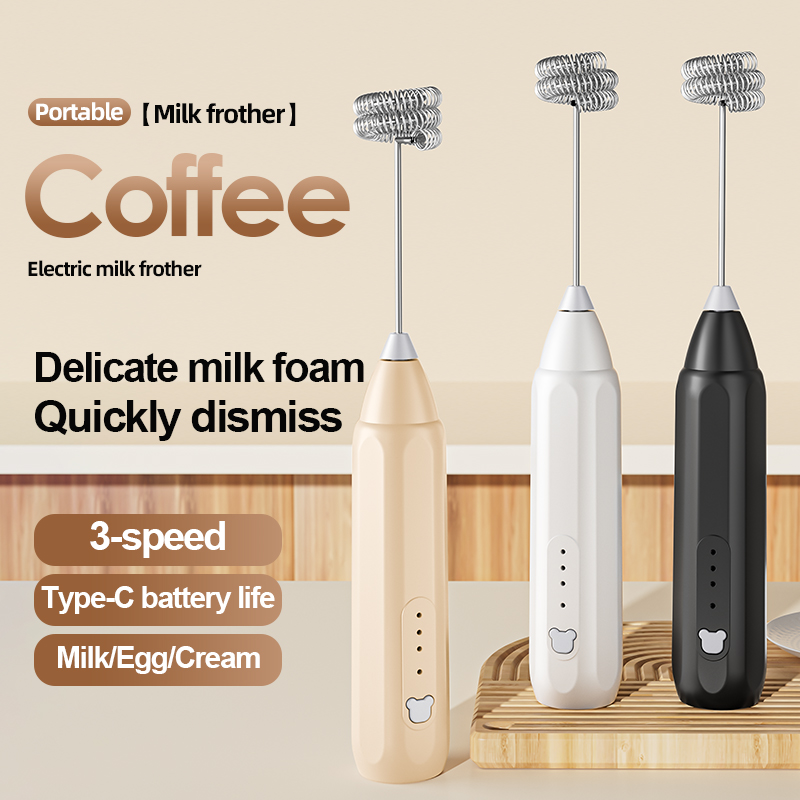 Milk Steaming Pitcher - USB Rechargeable Electric Handheld Egg Beater,