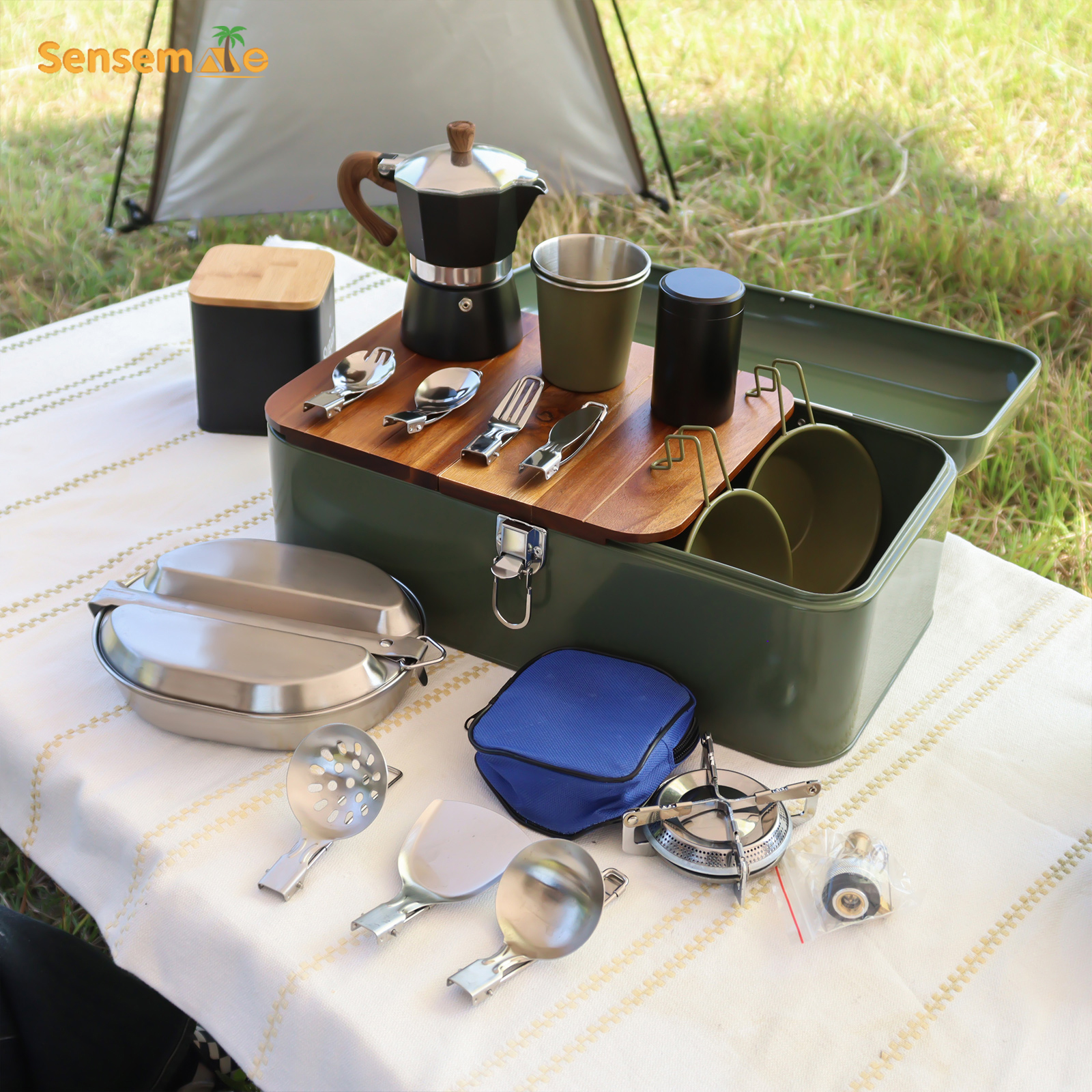 Glamping Camping Cookware Set  – Coffee Equipment Gift Set recenzja i cena