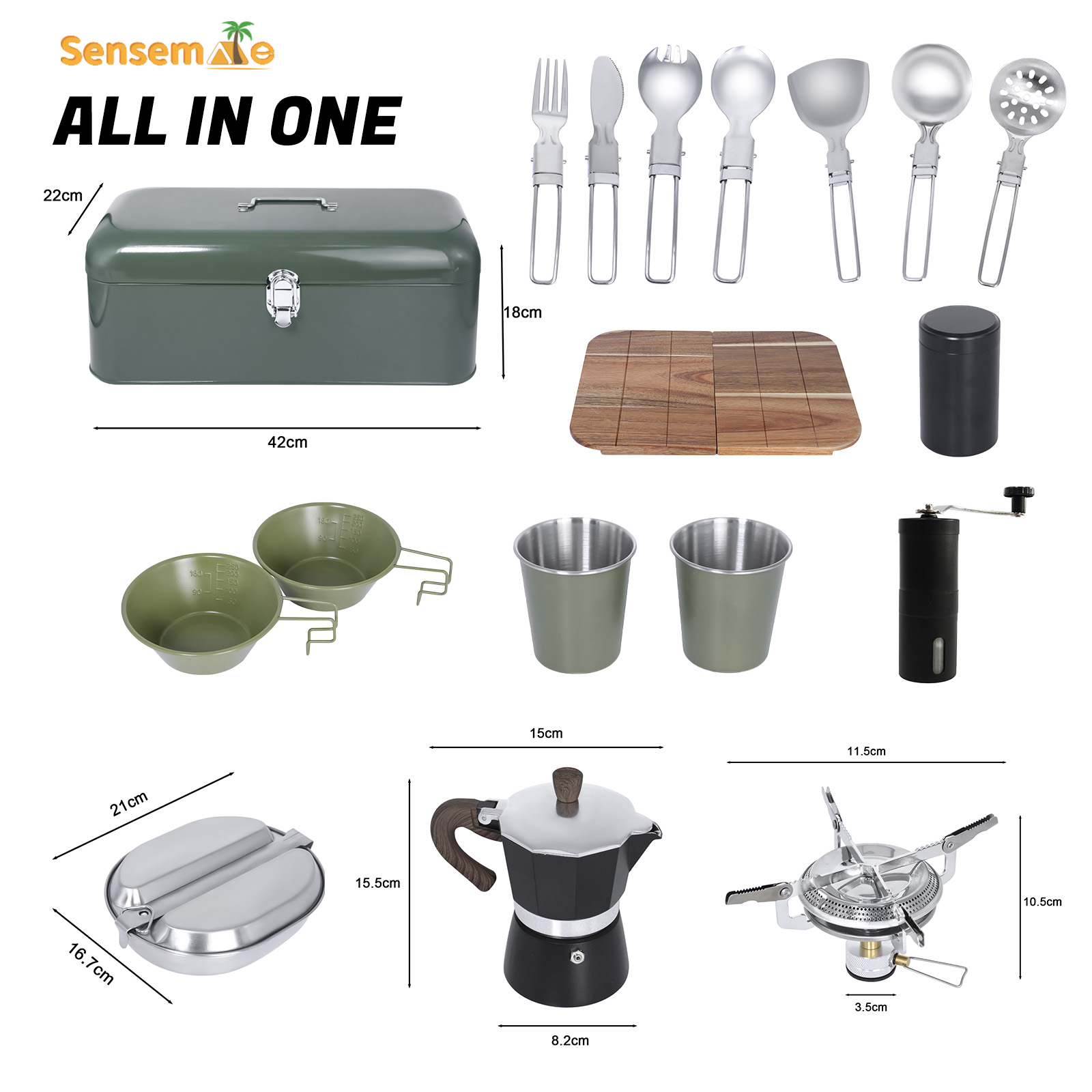 Glamping Camping Cookware Set  – Coffee Equipment Gift Set recenzja i cena