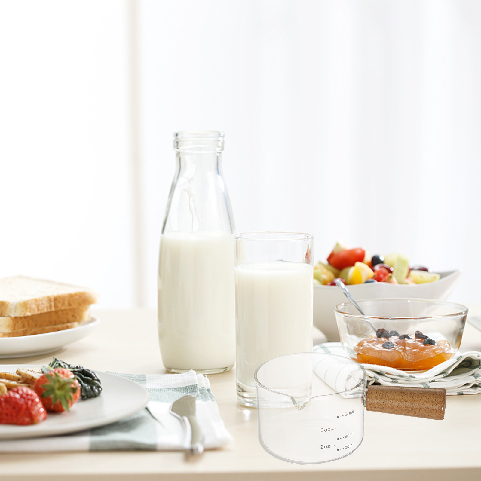 Mini Glass Milk Pitcher Wooden – Milk Steaming Pitcher recenzja i cena
