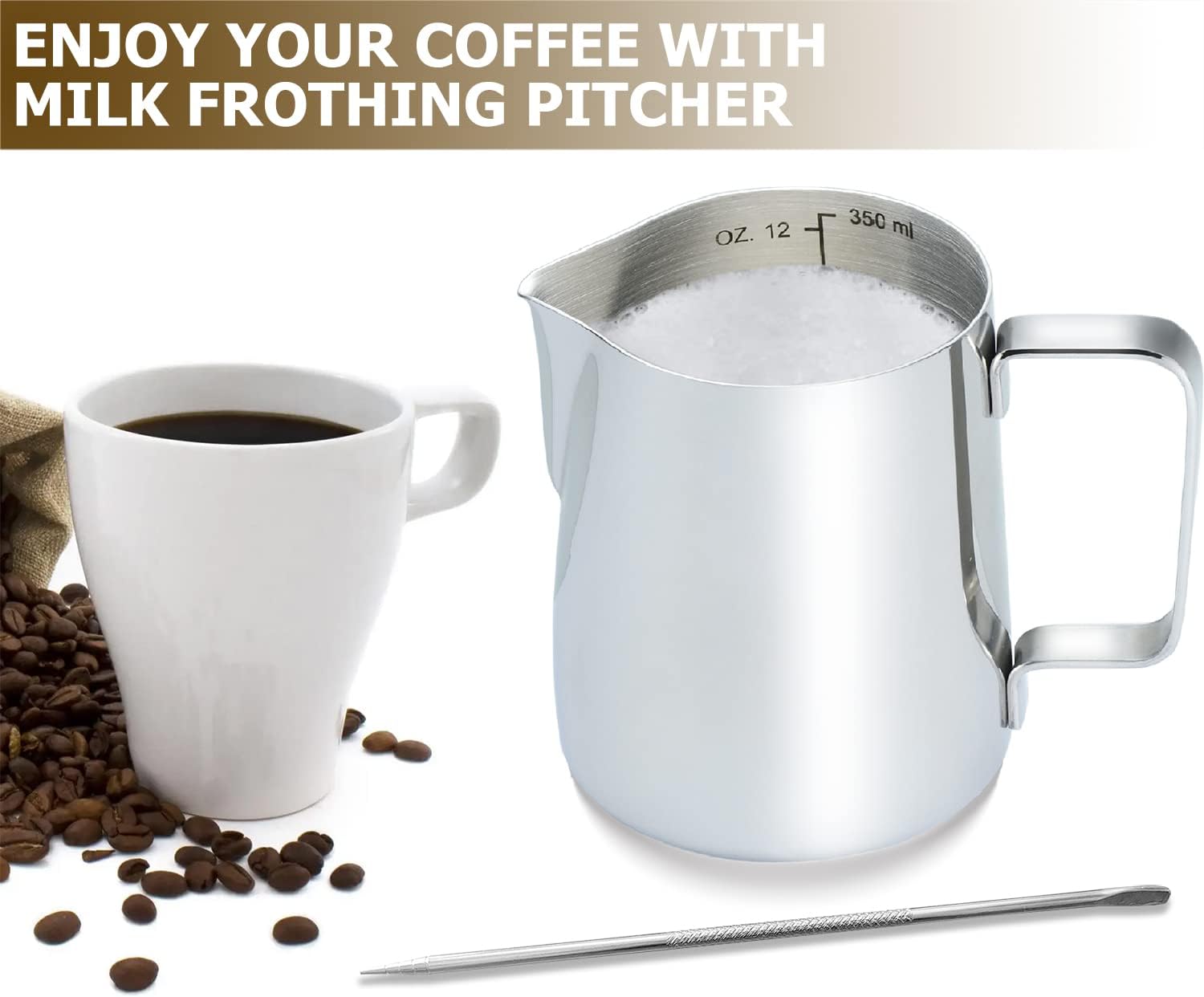 Stainless Steel Milk Frothing  – Milk Steaming Pitcher recenzja i cena
