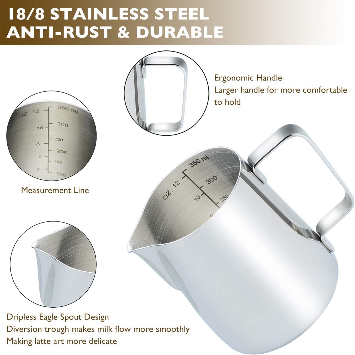 Stainless Steel Milk Frothing  – Milk Steaming Pitcher recenzja i cena