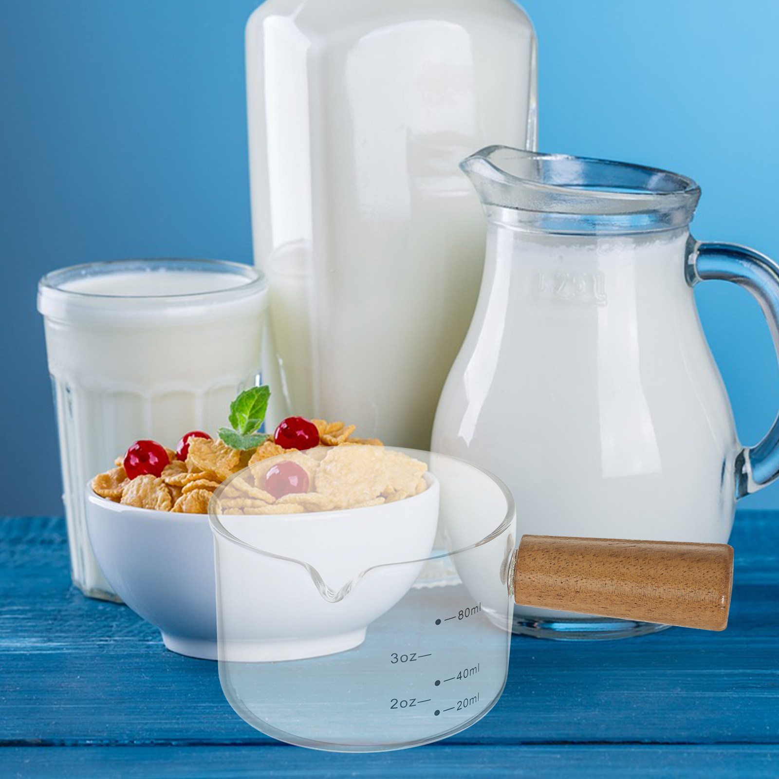 Mini Glass Milk Pitcher Wooden – Milk Steaming Pitcher recenzja i cena